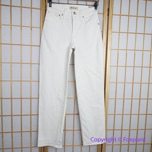 NEW Madewell Mid-Rise Perfect Vintage Straight Jean in Tile White, 25 - Picture 2 of 16